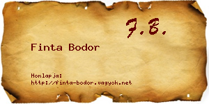 Finta Bodor névjegykártya